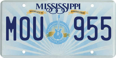 MS license plate MOU955