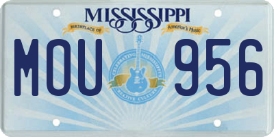 MS license plate MOU956