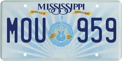 MS license plate MOU959