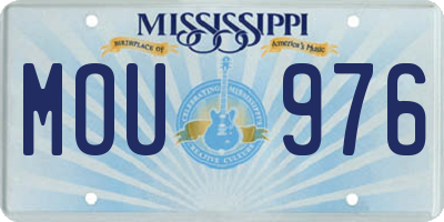 MS license plate MOU976