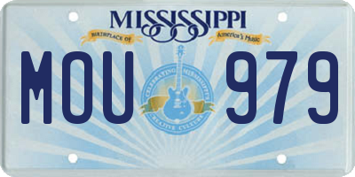 MS license plate MOU979