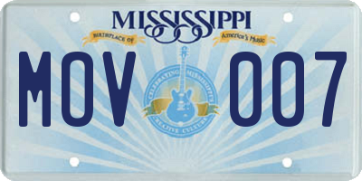 MS license plate MOV007