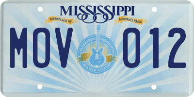 MS license plate MOV012
