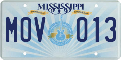 MS license plate MOV013