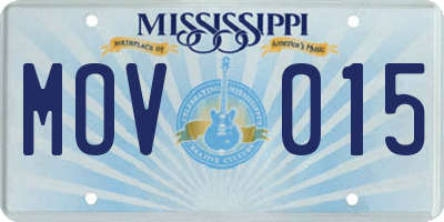 MS license plate MOV015