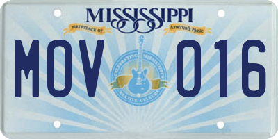 MS license plate MOV016