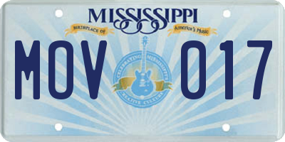 MS license plate MOV017