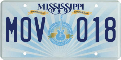 MS license plate MOV018