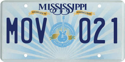 MS license plate MOV021