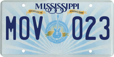 MS license plate MOV023