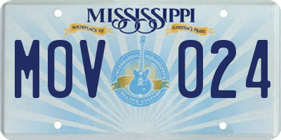 MS license plate MOV024