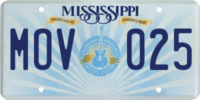 MS license plate MOV025