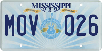 MS license plate MOV026