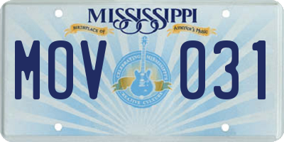 MS license plate MOV031