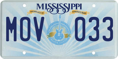MS license plate MOV033