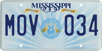 MS license plate MOV034