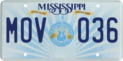 MS license plate MOV036