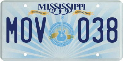 MS license plate MOV038