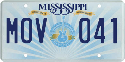 MS license plate MOV041