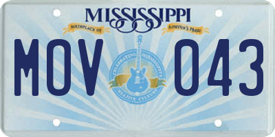 MS license plate MOV043