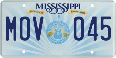 MS license plate MOV045