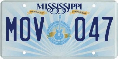MS license plate MOV047