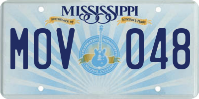 MS license plate MOV048
