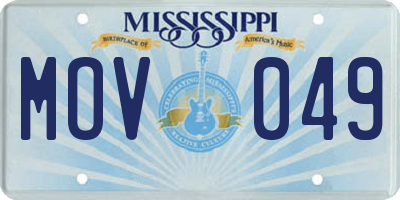 MS license plate MOV049