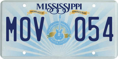 MS license plate MOV054