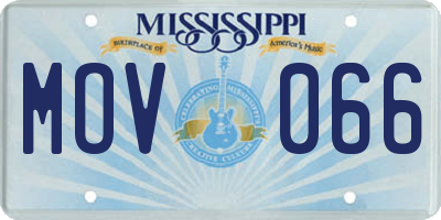 MS license plate MOV066