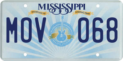 MS license plate MOV068