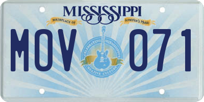 MS license plate MOV071