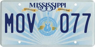 MS license plate MOV077