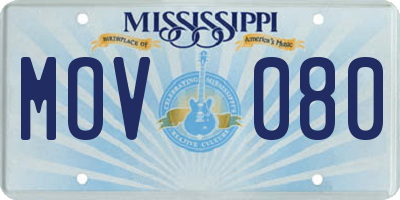 MS license plate MOV080