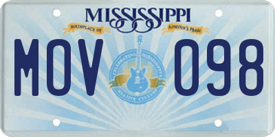 MS license plate MOV098