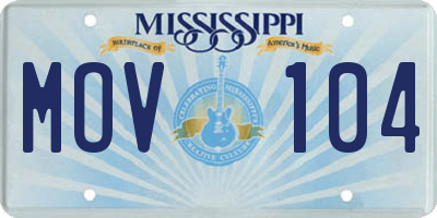 MS license plate MOV104
