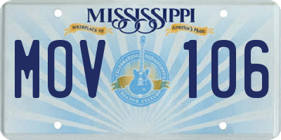 MS license plate MOV106