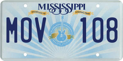 MS license plate MOV108