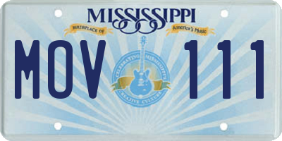 MS license plate MOV111