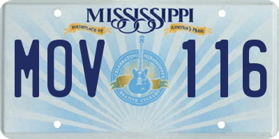 MS license plate MOV116