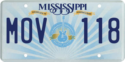 MS license plate MOV118