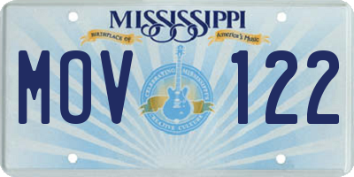 MS license plate MOV122
