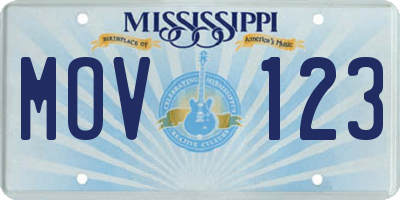 MS license plate MOV123
