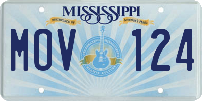 MS license plate MOV124
