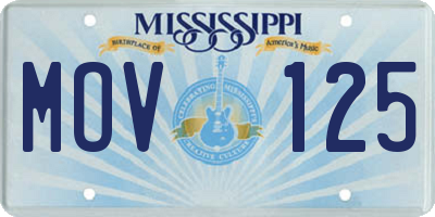MS license plate MOV125