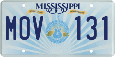 MS license plate MOV131