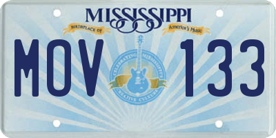 MS license plate MOV133