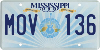 MS license plate MOV136