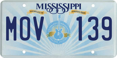 MS license plate MOV139