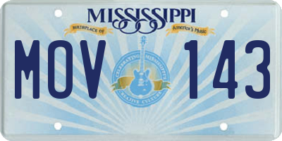 MS license plate MOV143